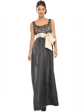 NEW Olian Ava Maternity Gown Dress Evening Wear Lace Satin Belt NWT Size Medium